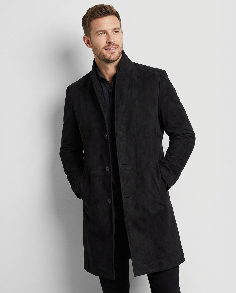 Men's Coats Single Breasted Longline | Minimal Style