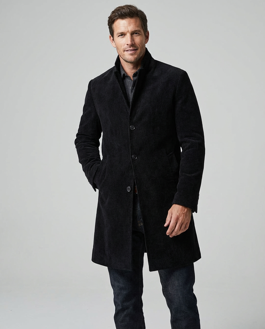 Men's Coats Single Breasted Longline | Minimal Style