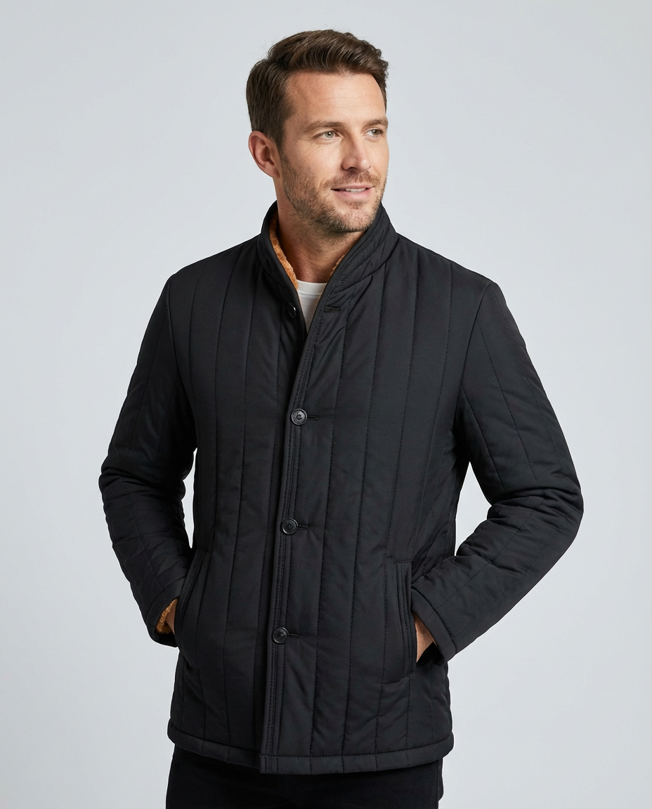 Men's Down Jacket Button Front | Thermal Winter Style