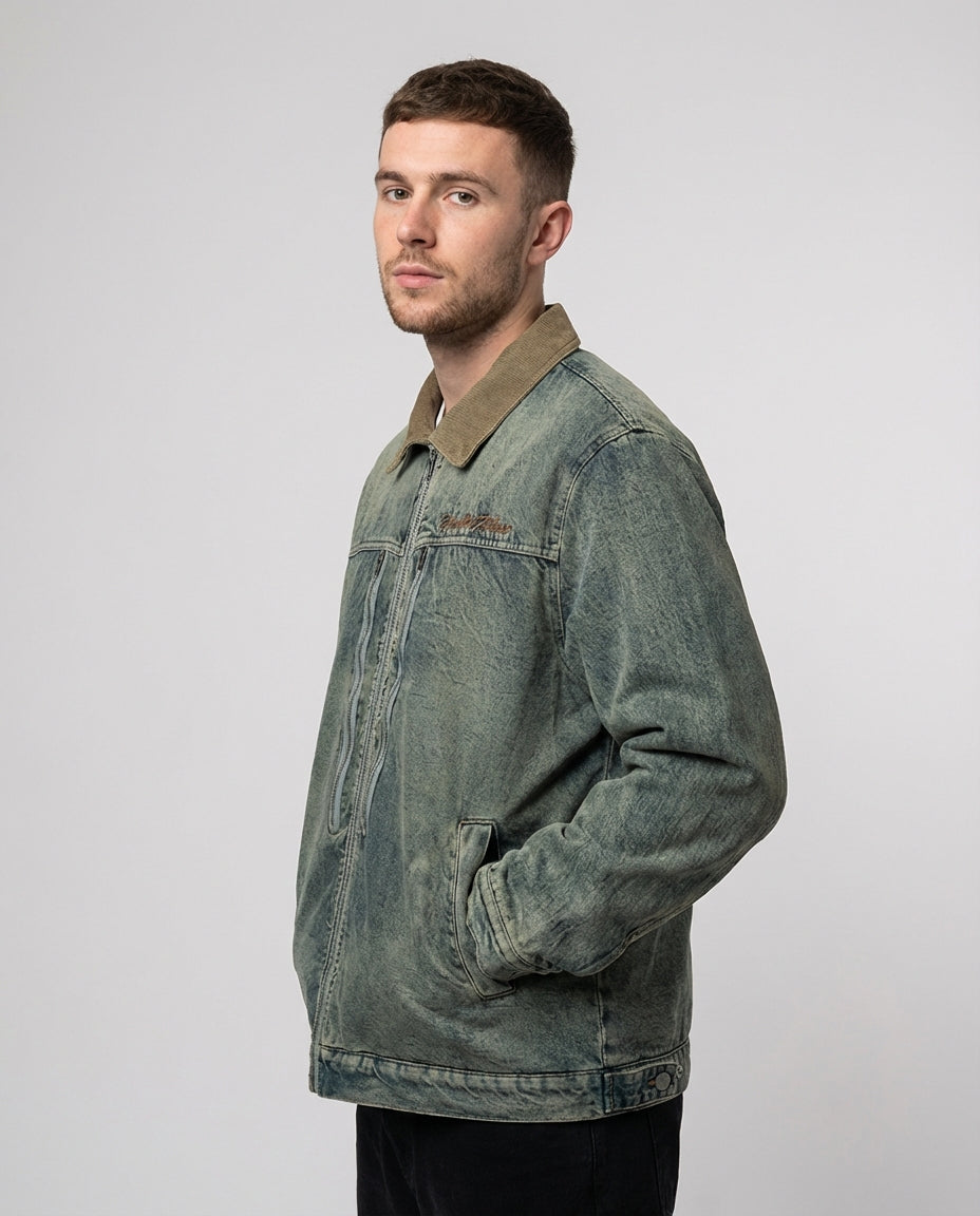 Men's Jacket Zip Up Utility | Washed Vintage Style