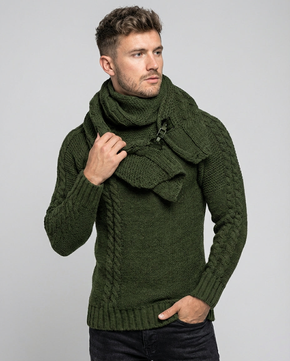 Men's Sweater Cable Knit Crew Neck | Winter Style