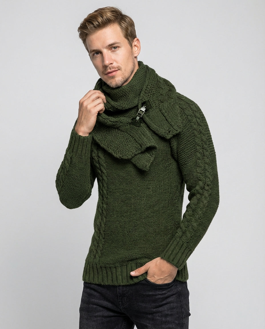 Men's Sweater Cable Knit Crew Neck | Winter Style