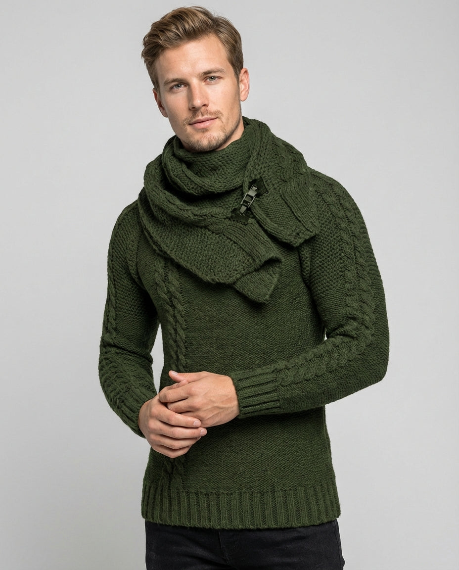 Men's Sweater Cable Knit Crew Neck | Winter Style