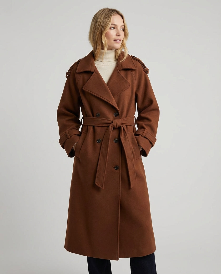 Women's Coats Double Breasted Belted | Longline Trench