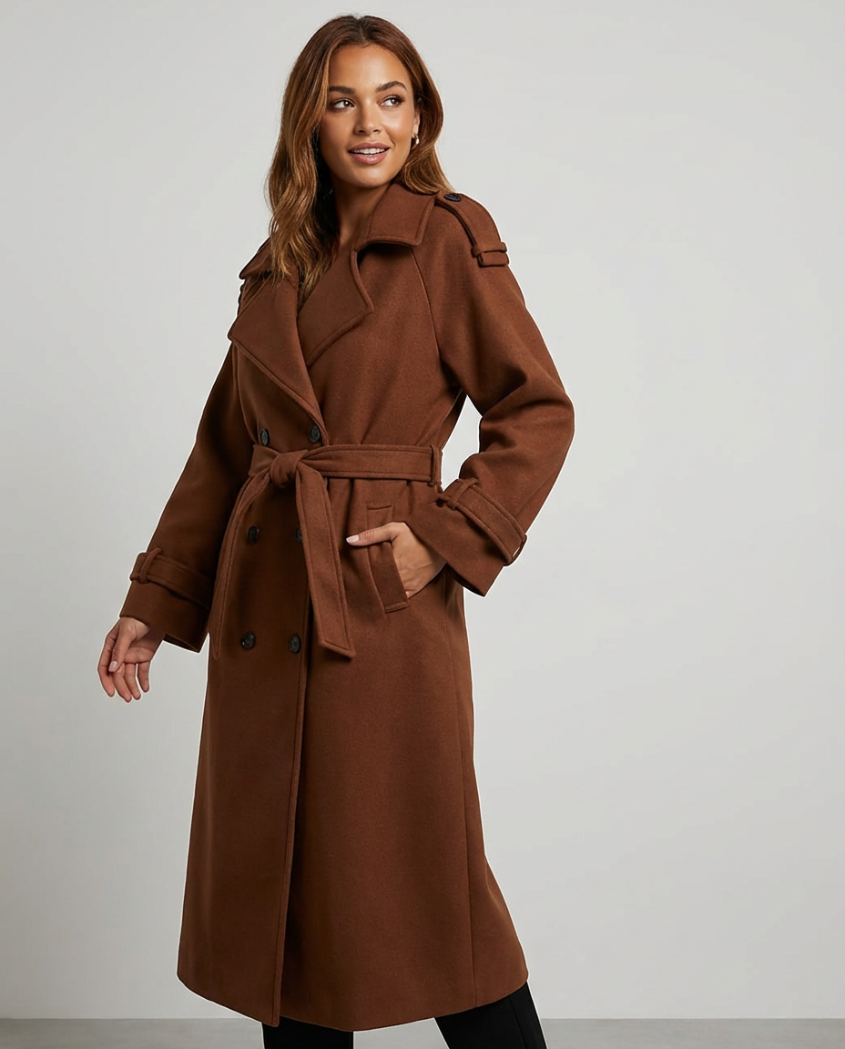 Women's Coats Double Breasted Belted | Longline Trench