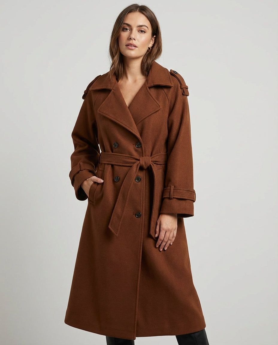 Women's Coats Double Breasted Belted | Longline Trench