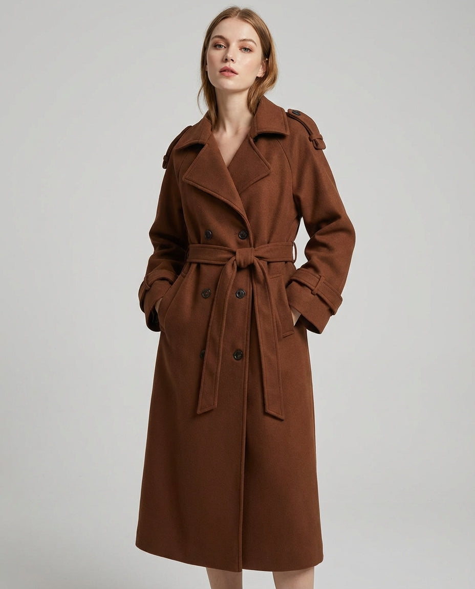Women's Coats Double Breasted Belted | Longline Trench