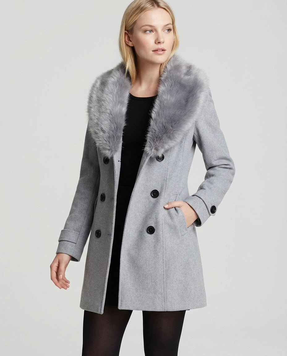 Women's Coats Double Breasted Belted | Collar