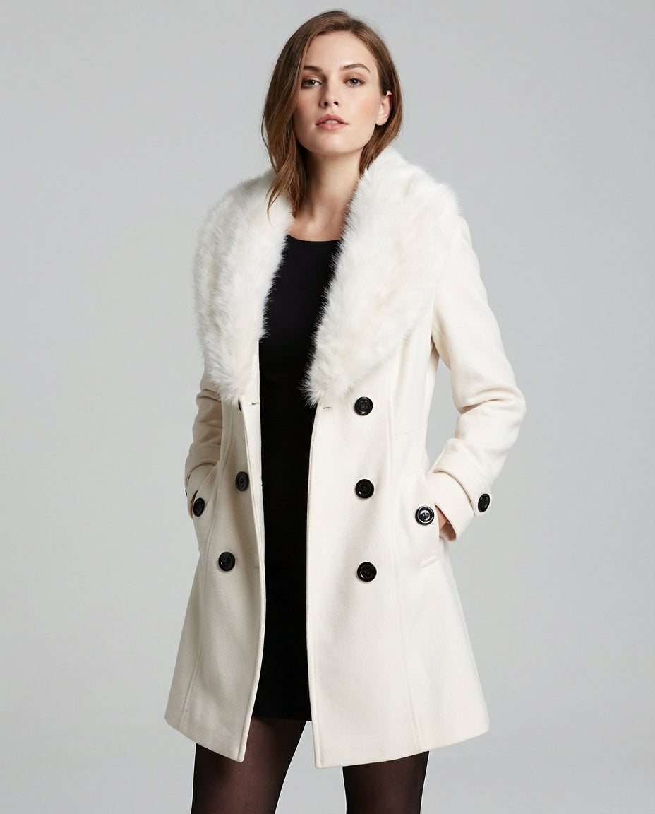 Women's Coats Double Breasted Belted | Collar