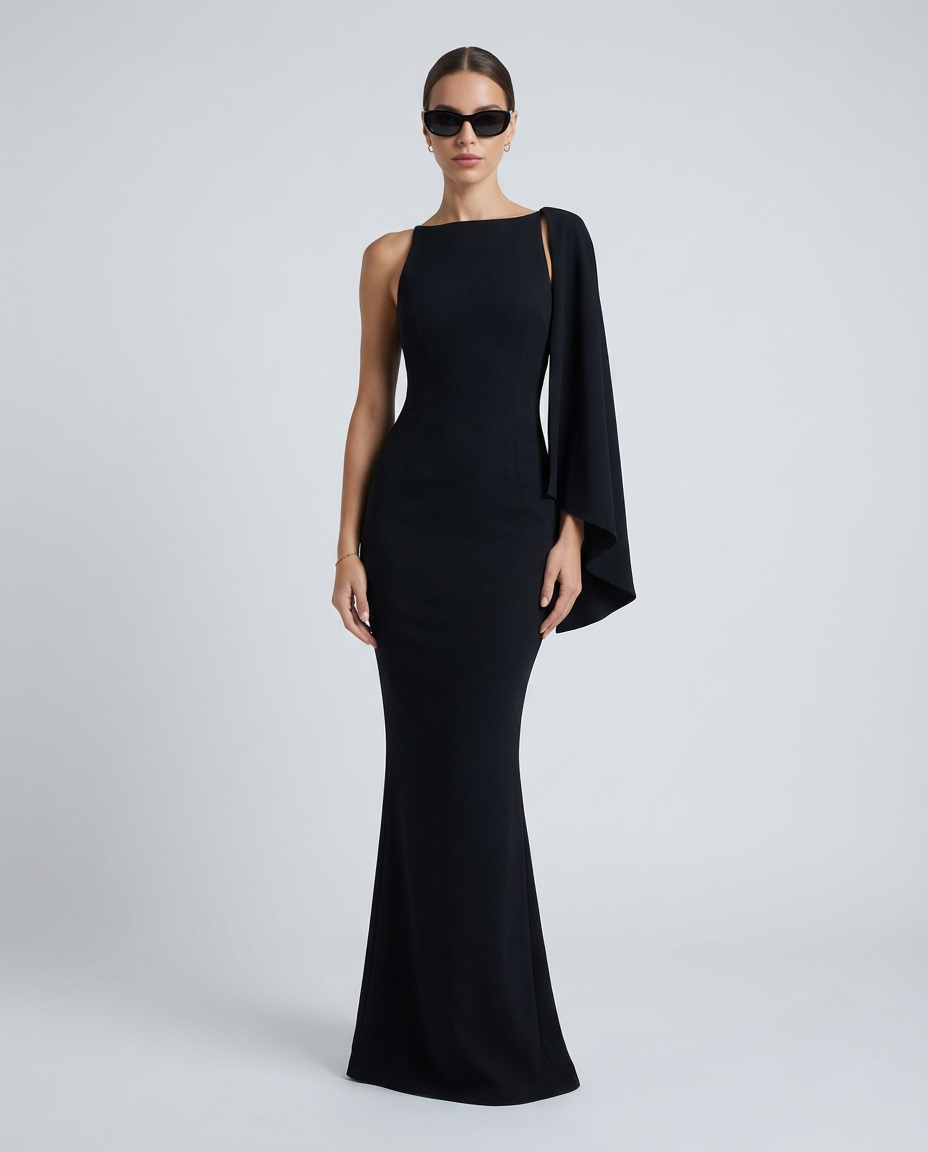 Women's Maxi Dress One Shoulder Fitted | Evening Style