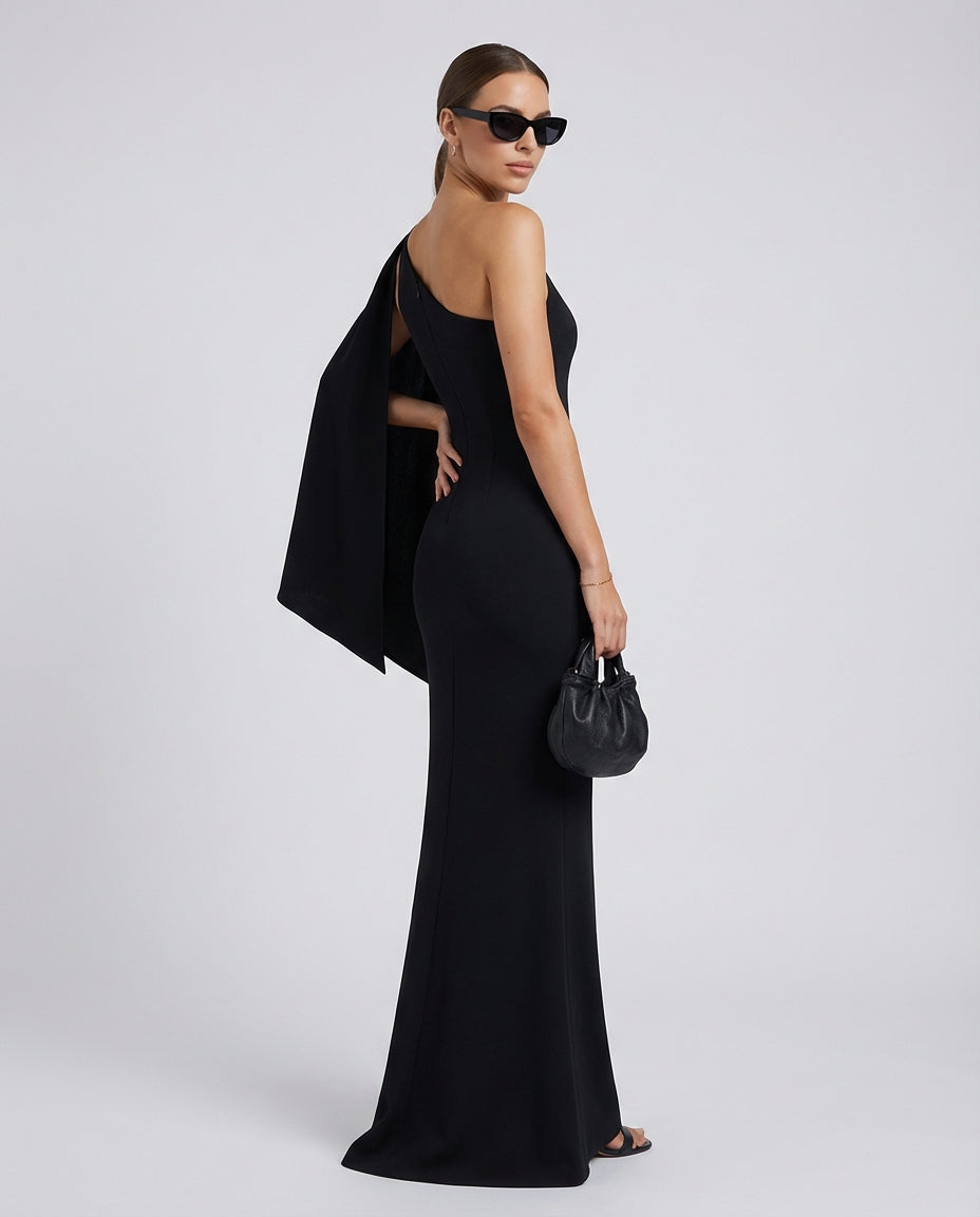 Women's Maxi Dress One Shoulder Fitted | Evening Style