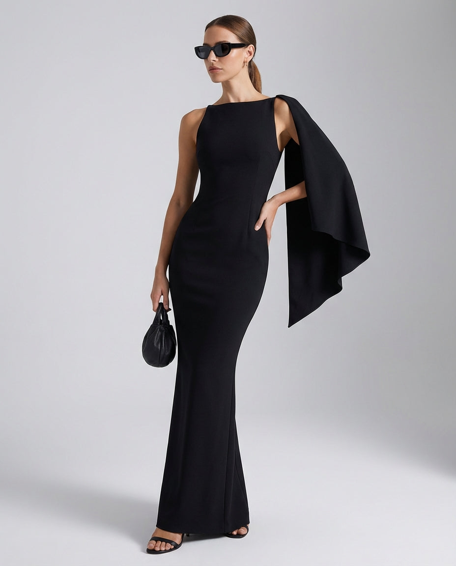 Women's Maxi Dress One Shoulder Fitted | Evening Style